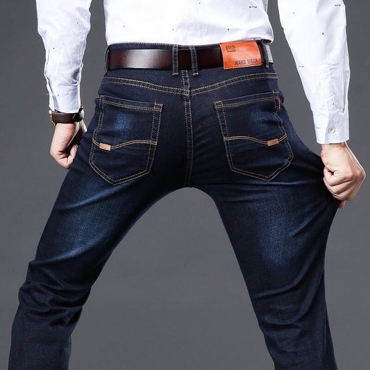 Pantalones Vaqueros Holgados Elásticos para Hombre - Corte Recto Casual