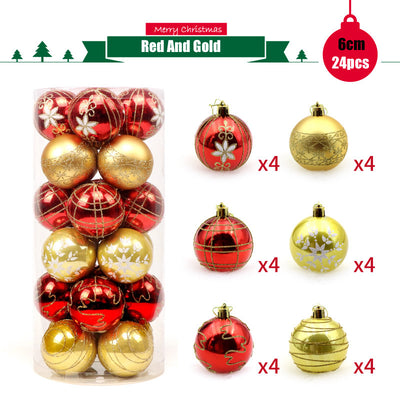 Set de 24 Bolas Navideñas Transparentes 6cm - Diseños Pintados a Mano - Image 16