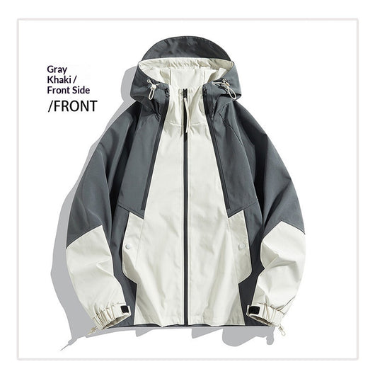 Chaqueta Bomber Impermeable y Cortavientos para Parejas - Diseño Color Block Casual - Image 18