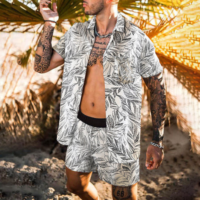 Camisa Suelta Retro para Hombre - Estilo Personalidad Playa Manga Corta