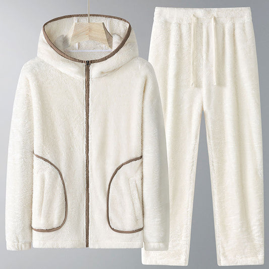Pijama Cardigan Talla Grande en Coral Fleece Grueso y Suave