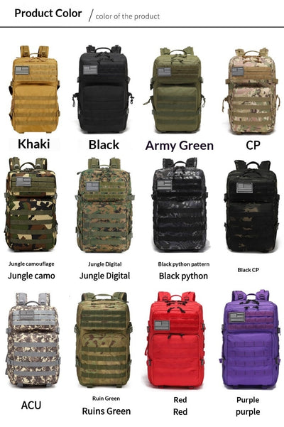 Mochila Táctica 45L para Senderismo - Unisex con Correas Ergonómicas - Image 33