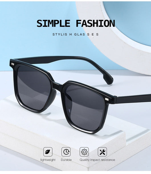 Large frame square sunglasses with a transparent champagne-colored frame and brown lenses. - Image 13