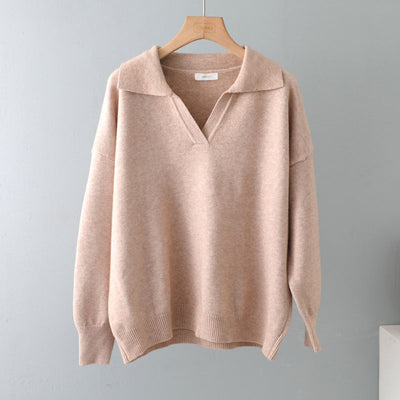 Suéter Oversize de Cuello Polo Grueso para Otoño Invierno - Image 4