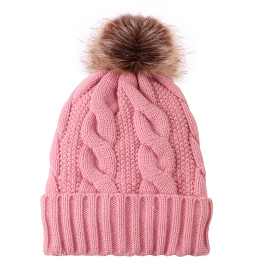 Gorro Tejido de Lana Gruesa con Pompón Abrigador para Mujer - Image 5