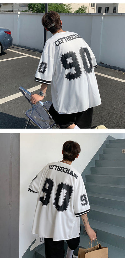 Cardigan Hip Hop Estilo Béisbol de Manga Corta para Hombre - Image 10