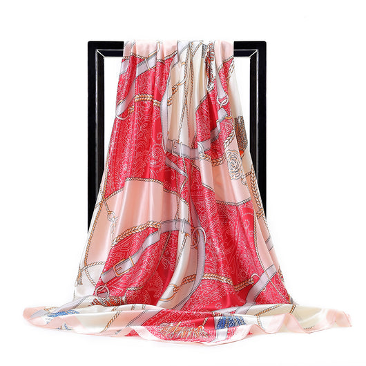 Pañuelo de Seda con Cadena Decorativa para Mujer - Image 15