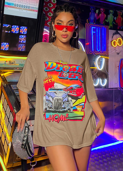 Blusa Oversized de Algodón Puro - Estilo Streetwear Casual para Chicas - Image 2