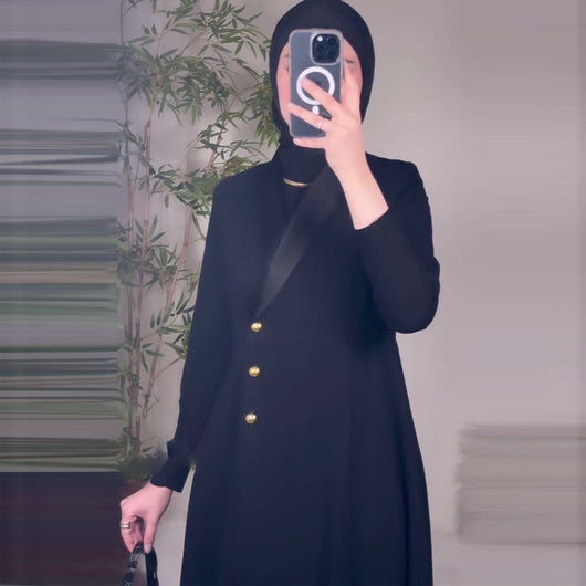 Gabardina Larga Clásica de Botón Único para Mujer - Image 9