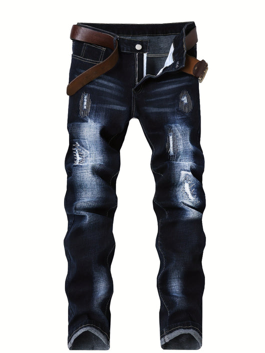Pantalones Vaqueros Stretch Rotos con Detalles Bordados para Hombre - Image 9
