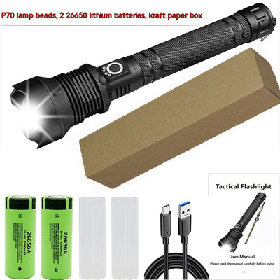 Linterna LED Telescópica XHP70 con Carga USB y Zoom Ajustable - Image 7