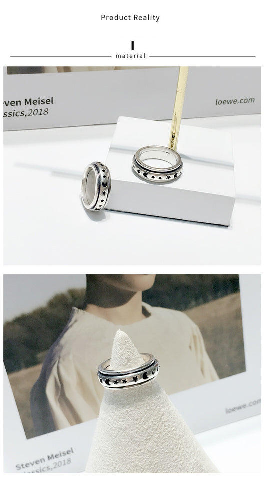 Anillo de Plata Esterlina Giratorio Xingyue Vintage Tailandés Personalizado para Parejas - Image 9