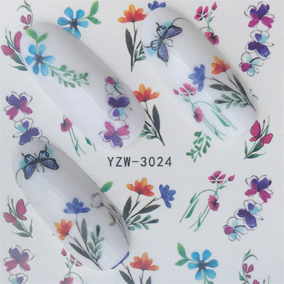 Calcomanías de Uñas Mariposas y Flores - Diseño Acuarela Premium - Image 4