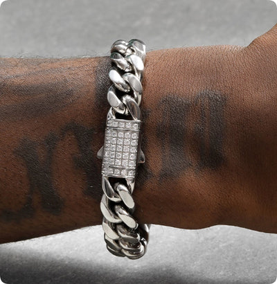Pulsera Cubana de Titanio Acero Dorado 8mm para Hombre Hip Hop - Image 10