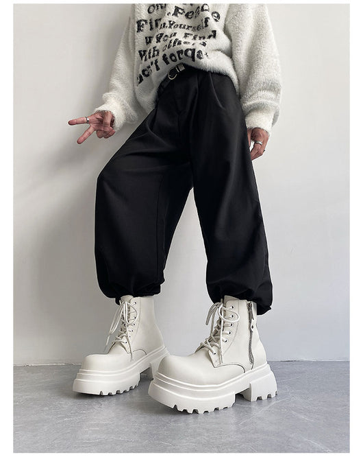 Botas Martin de Cuero para Otoño e Invierno - Zapatos Altos Forrados en Felpa para Hombre - Image 24