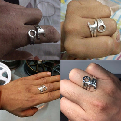 Anillo de Plata 925 Estilo Tailandés Masculino con Diseño de Llave Inglesa - Image 6