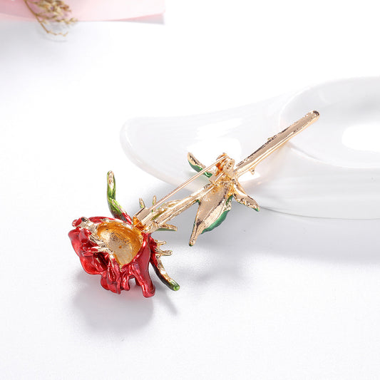 Broche Floral de Aleación con Efecto Goteo Elegante