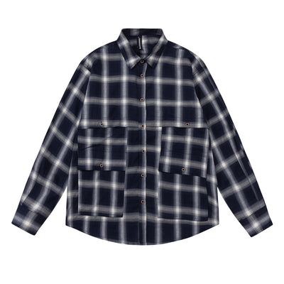 Camisa de Cuadros Americana Retro Manga Larga para Hombre - Image 9