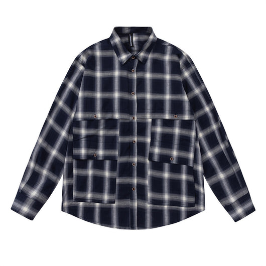 Camisa de Cuadros Americana Retro Manga Larga para Hombre - Image 9