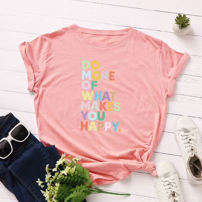 Camiseta Suelta de Cuello Redondo con Letras para Mujer - Image 11