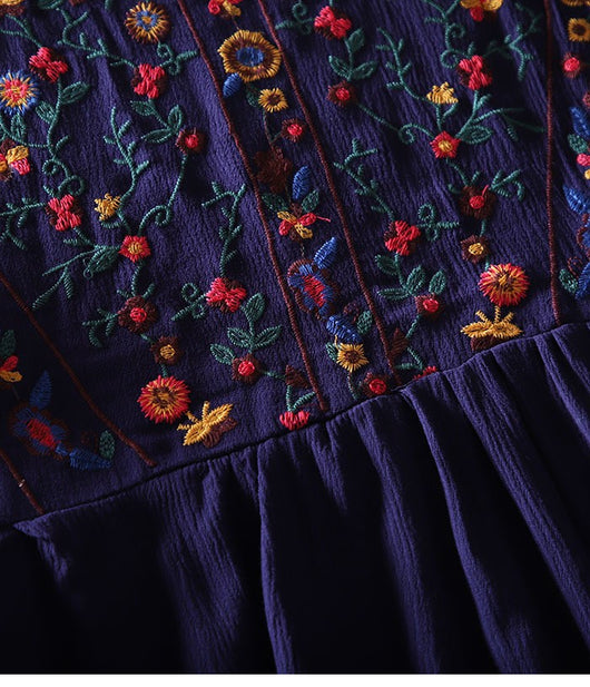 Blusa Retro Holgada con Bordado Floral - Image 26