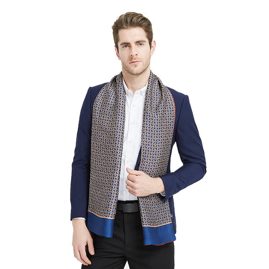 Bufanda de Seda Reversible para Hombre - Elegancia Dual - Image 2