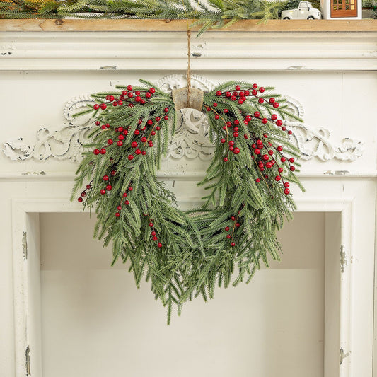 Guirnalda Navideña Premium 60CM - Decoración Elegante para Puerta de Entrada