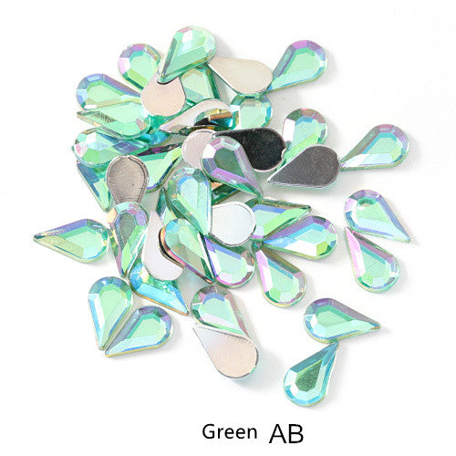 Parches de Diamantes para Uñas - Gotas de Agua Acrílicas con Base Plana - Image 24