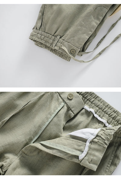 Pantalones de Lino Casuales Cintura Media Transpirables para Jóvenes - Image 16