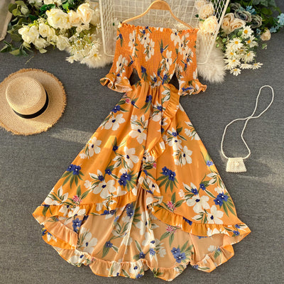Vestido de Resort con Hombros Descubiertos y Volantes Irregulares - Image 23