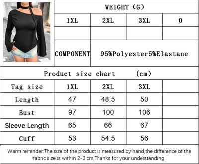 Blusa Asimétrica Ajustada de Manga Larga con Hombro Descubierto - Image 8