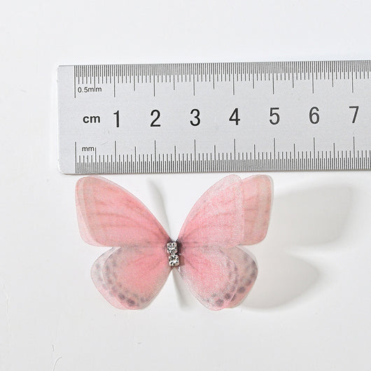 Diadema Tocado Mariposa con Malla Floral Doble Capa Diamante - Image 17