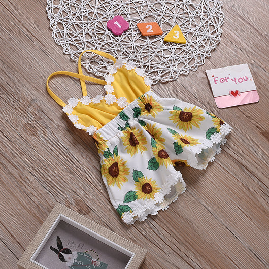 Jumpsuit Infantil Niña con Tirantes Girasol y Encaje - Image 17