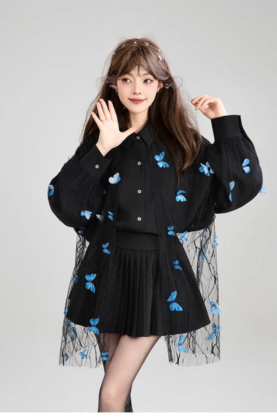 Blusa de Encaje Bordado con Patchwork Estilo Francés - Image 7
