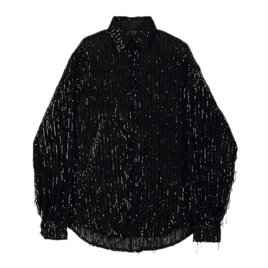 Camisa Brillante de Lentejuelas para Hombre - Estilo Industrial Pesado - Image 5