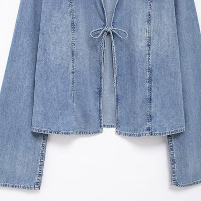 Camisa Denim Anudada Estilo Europeo y Americano para Chicas Modernas - Image 4