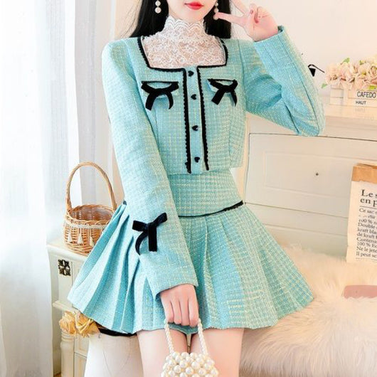 Blusa de Encaje Fruncida Cintura Alta con Vuelo Romántico - Image 5