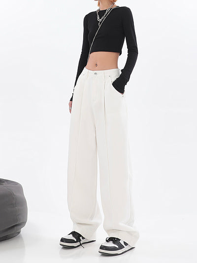 Pantalón Recto Cintura Alta Diseño Minimalista Tendencia Street Style - Image 18