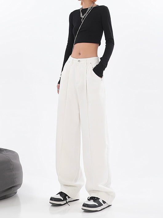 Pantalón Recto Cintura Alta Diseño Minimalista Tendencia Street Style - Image 18