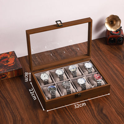 Caja Organizadora de Relojes en Nogal Negro con Almohada Suave - Image 8