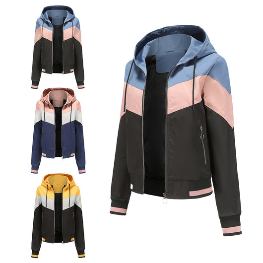 Chaqueta Cortavientos Ligera con Capucha para Mujer