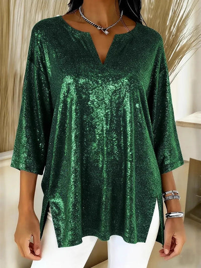 Blusa Navideña Brillante de Manga Larga para Mujer - Image 12
