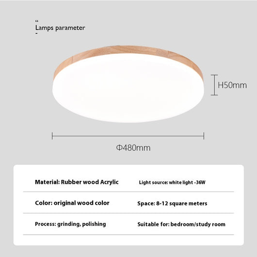 Lámpara de Techo LED Redonda Minimalista Nórdica en Madera Maciza - Image 10