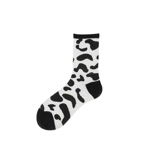 Calcetines Estampado Vaca Adorables para Mujer Negro y Blanco - Image 10