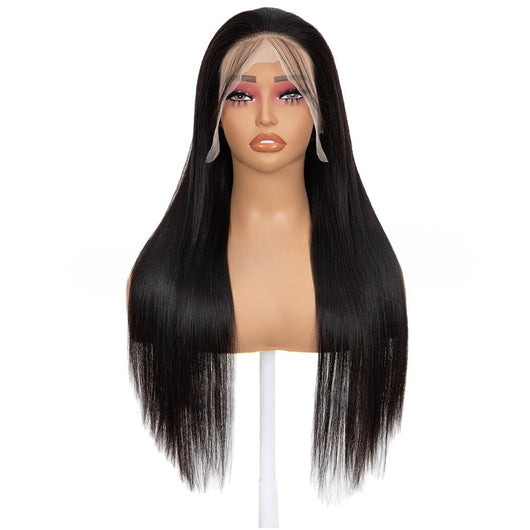 Peluca Frontal de Encaje Cabello Sintético Liso Largo Doble Trama - Image 9