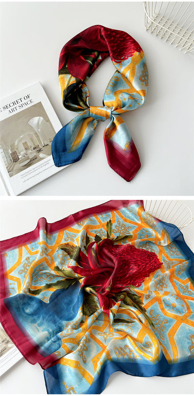 Pañuelo de Seda Cuadrado 70cm - Versátil para Primavera y Otoño - Image 60