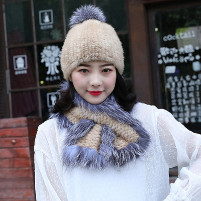 Conjunto de Gorro y Bufanda de Visón para Mujer - Abrigo Premium - Image 3
