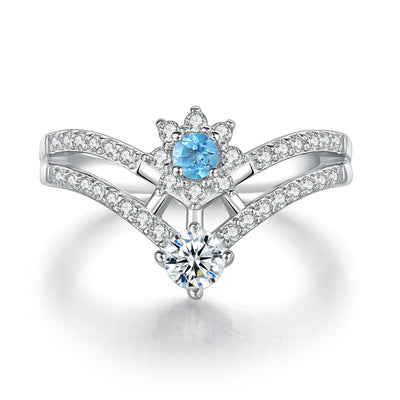 Anillo Corona de Plata Esterlina con Topacio Azul Natural - Image 12