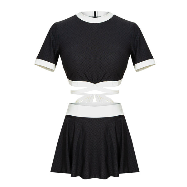 Traje de Baño Estilo Japonés con Falda Dividida para Mujer