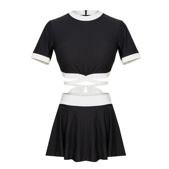 Traje de Baño Estilo Japonés con Falda Dividida para Mujer